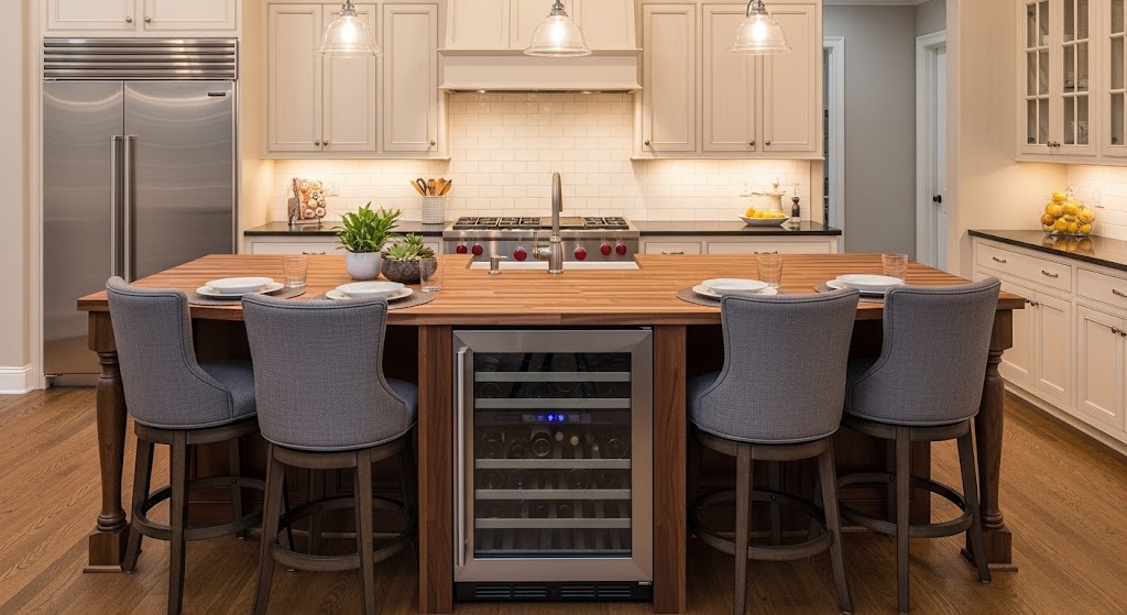 4. Kitchen Island with Integrated Seating