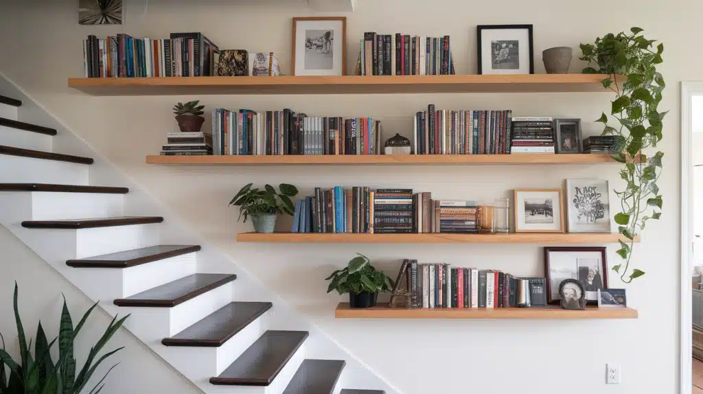 8. Wall Shelves- Save Floor Space