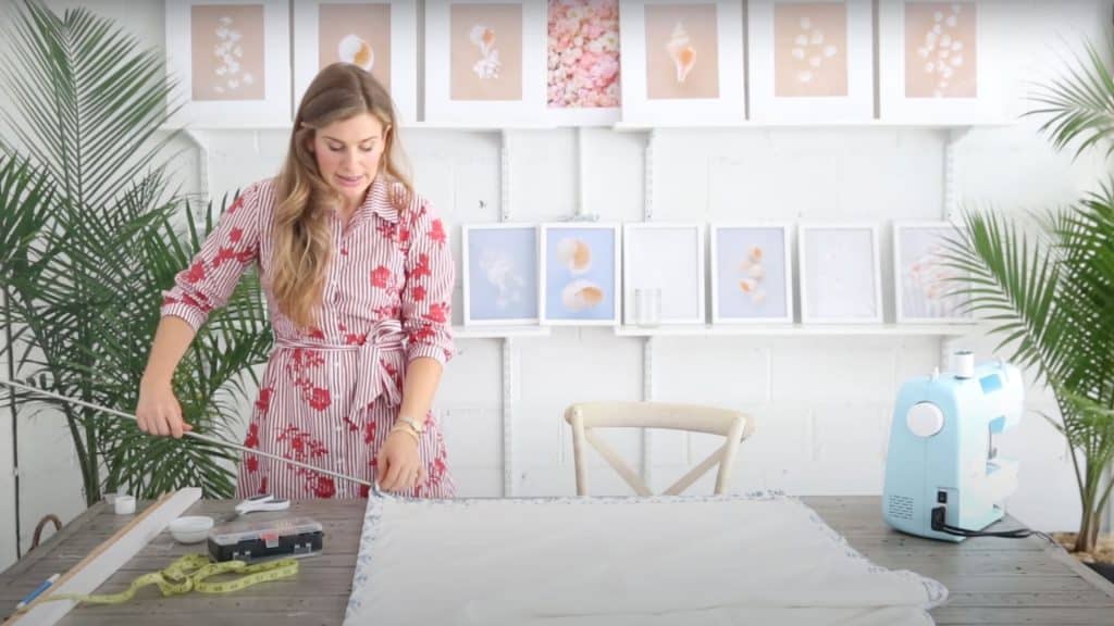 Step 8- Install Bottom Rod and Secure Edges