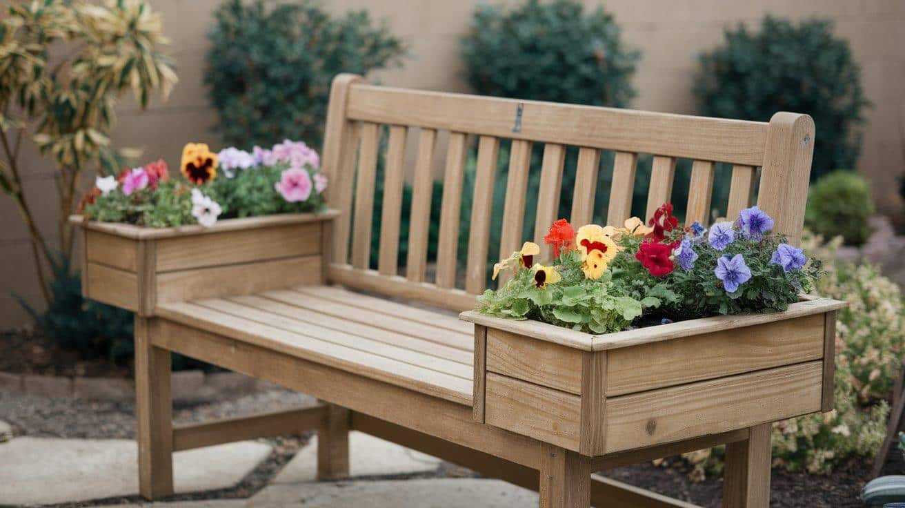 Bench with Planters