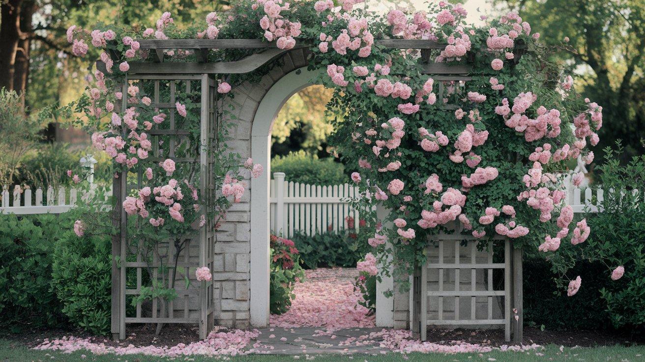 Climbing Roses on A Trellis