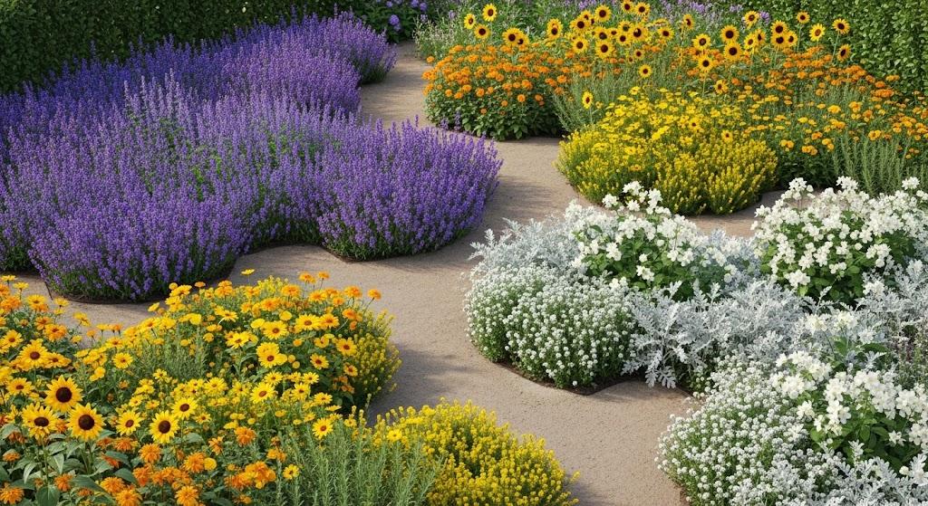 Color-Themed Flower Beds