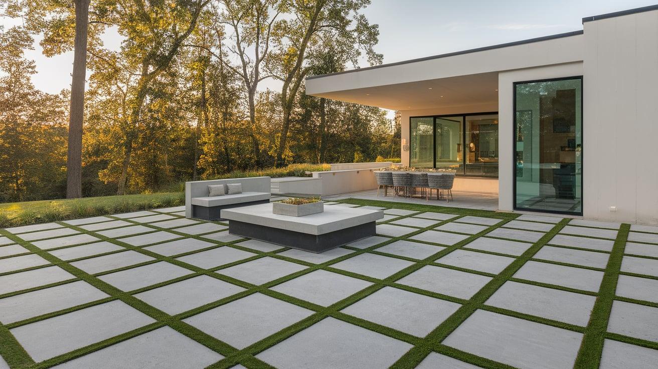 Concrete Pavers Grid Design