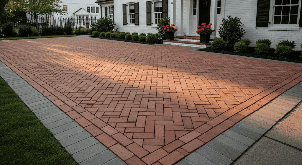 Geometric-Pavers-in-Herringbone-or-Chevron-Patterns