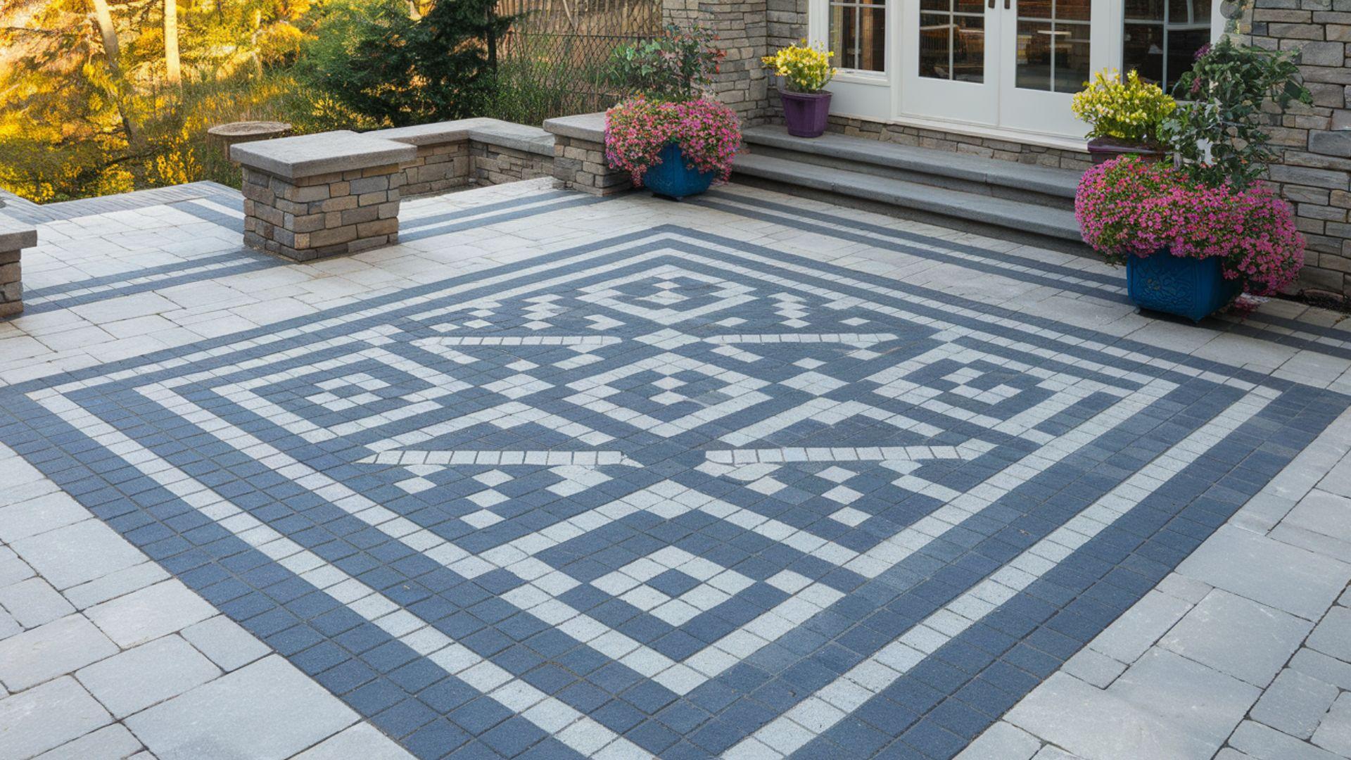 Geometric Pattern Paver Patio