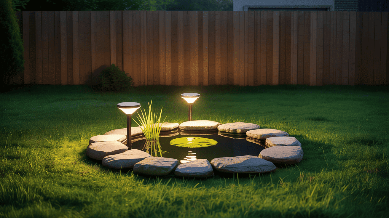 Night-Lit Pond Feature