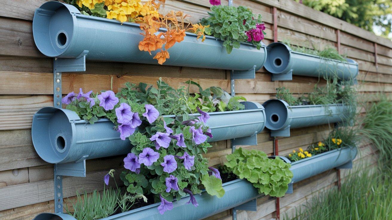Upcycled Gutter Planters