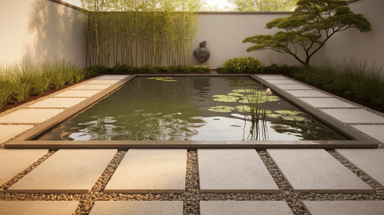 Zen-Style or Rectangular Minimalist Pond